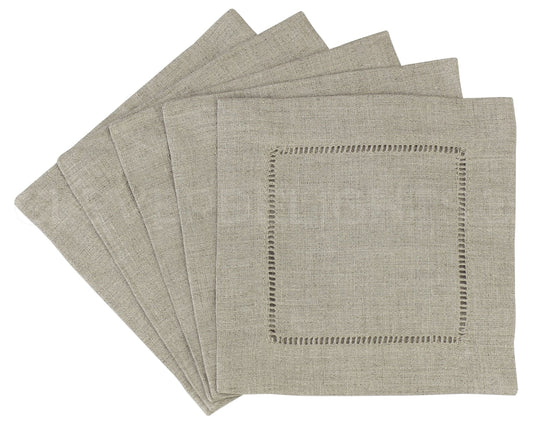 Monogrammed Cocktail Napkins (Oatmeal)