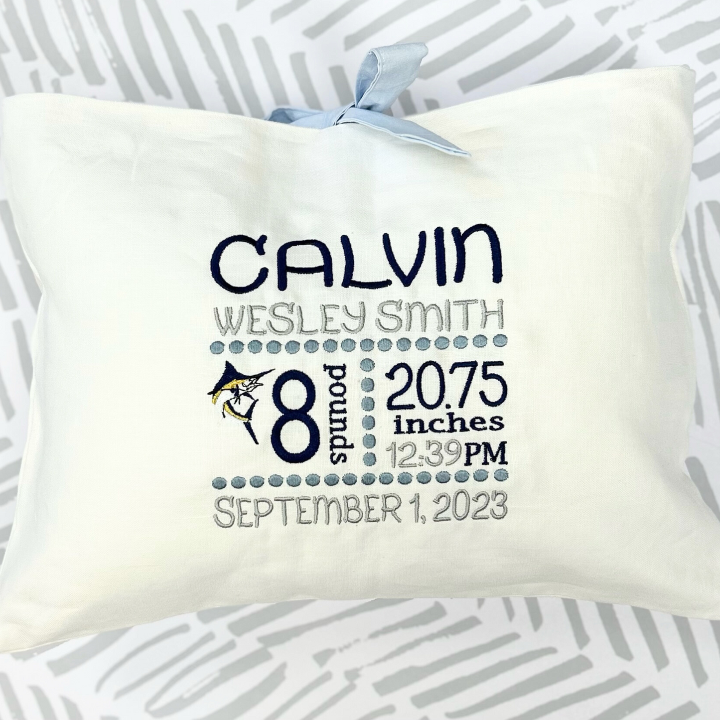 Linen Tie Pillow with Insert