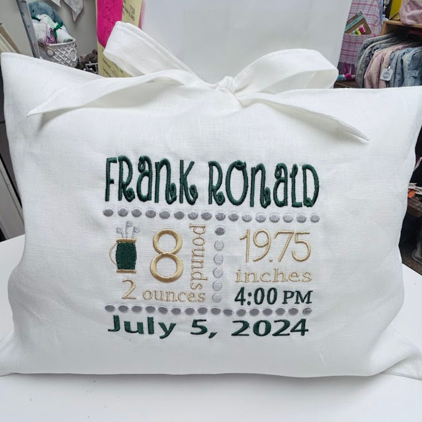 Linen Tie Pillow with Insert